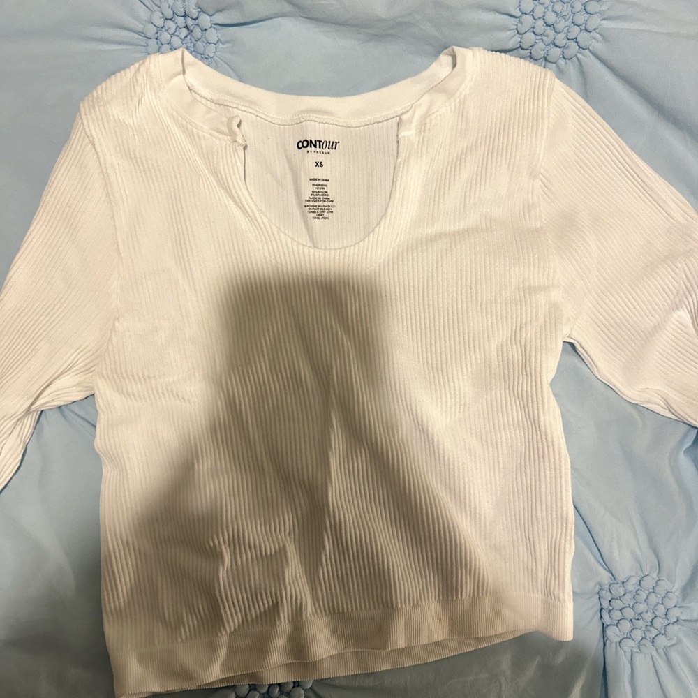 Pacsun White Ribbed Women's Top